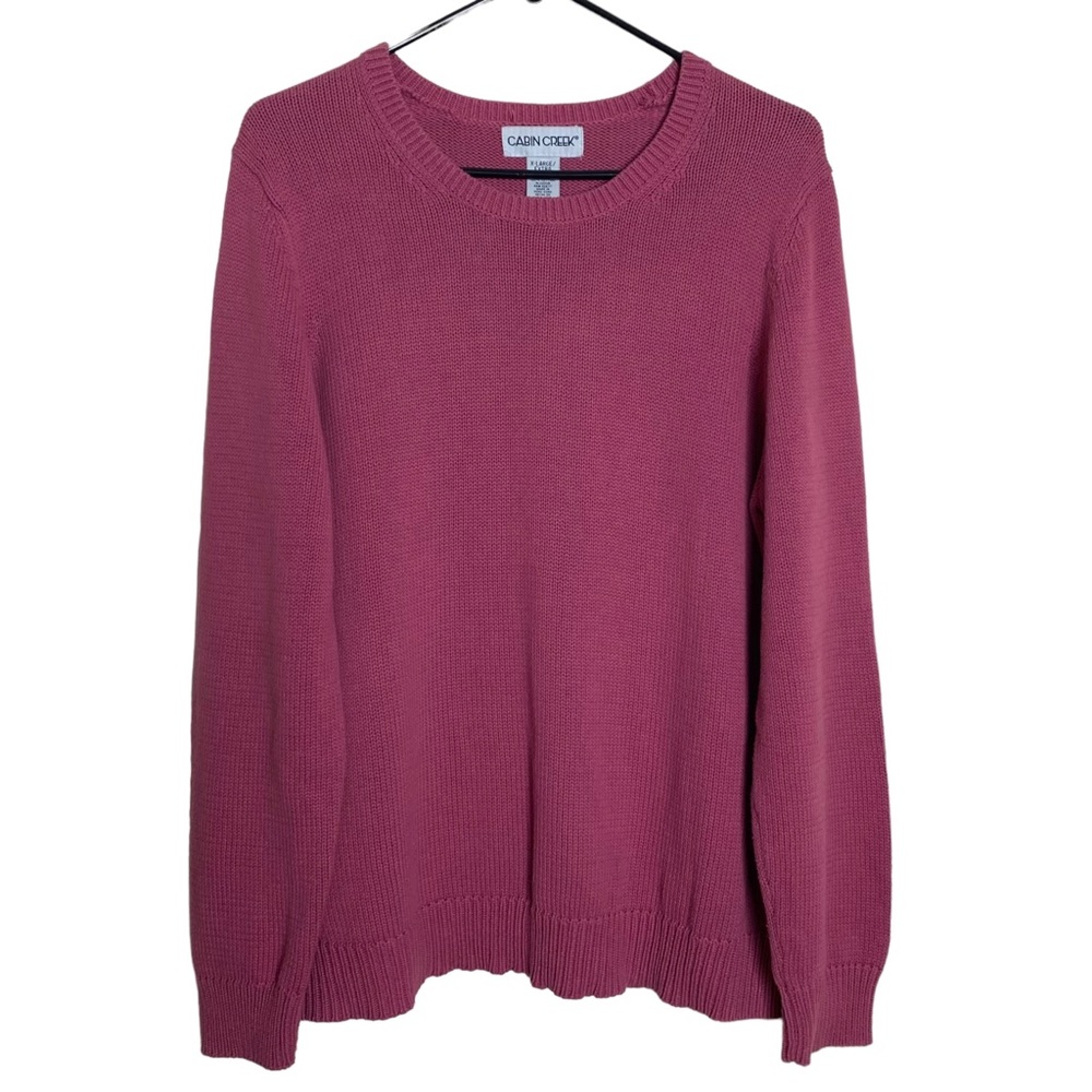 Cabin Creek Womens Sweater Extra Large Pink Pull Over Fall Office Comfy Easy